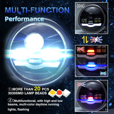 6 Inch Motorcycle Round Headlight Assembly with 4800LM Projector and 6500K White Light