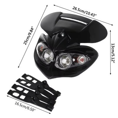 Dual LED Headlamp for Motorbikes and ATV 12V Plastic Front Fairing Lamp for Dirt Pit Bikes and Lo Beam Motorbike Headlight