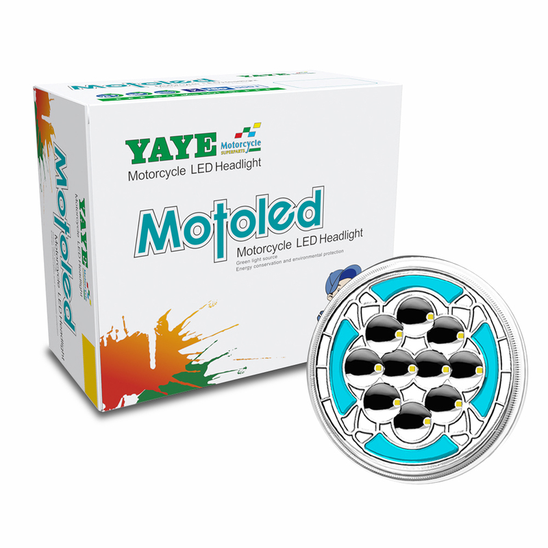 Round Motorcycle LED Headlight with High Thermal Conductivity Aluminum Shell IP67 Waterproof and Semi-assembly Design