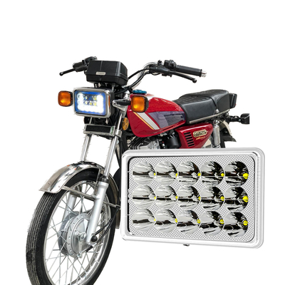 YAYE CG125 LED 헤드라이트 12 칩 DC12V 흰색 파란색 DRL 오토바이 라이트